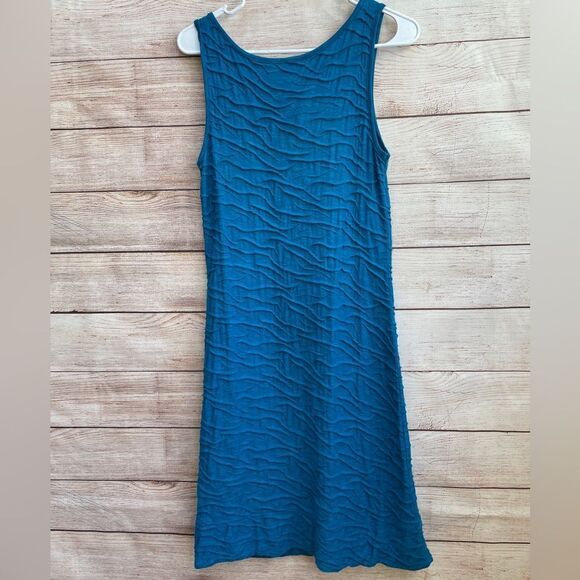 TOAD & CO SAMBA WAVE TEXTURED TANK DRESS IN TURQUOISE - Picture 5 of 5